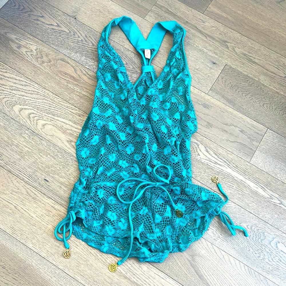 Luli Fama Romper Coverup Teal / Aruba Blue